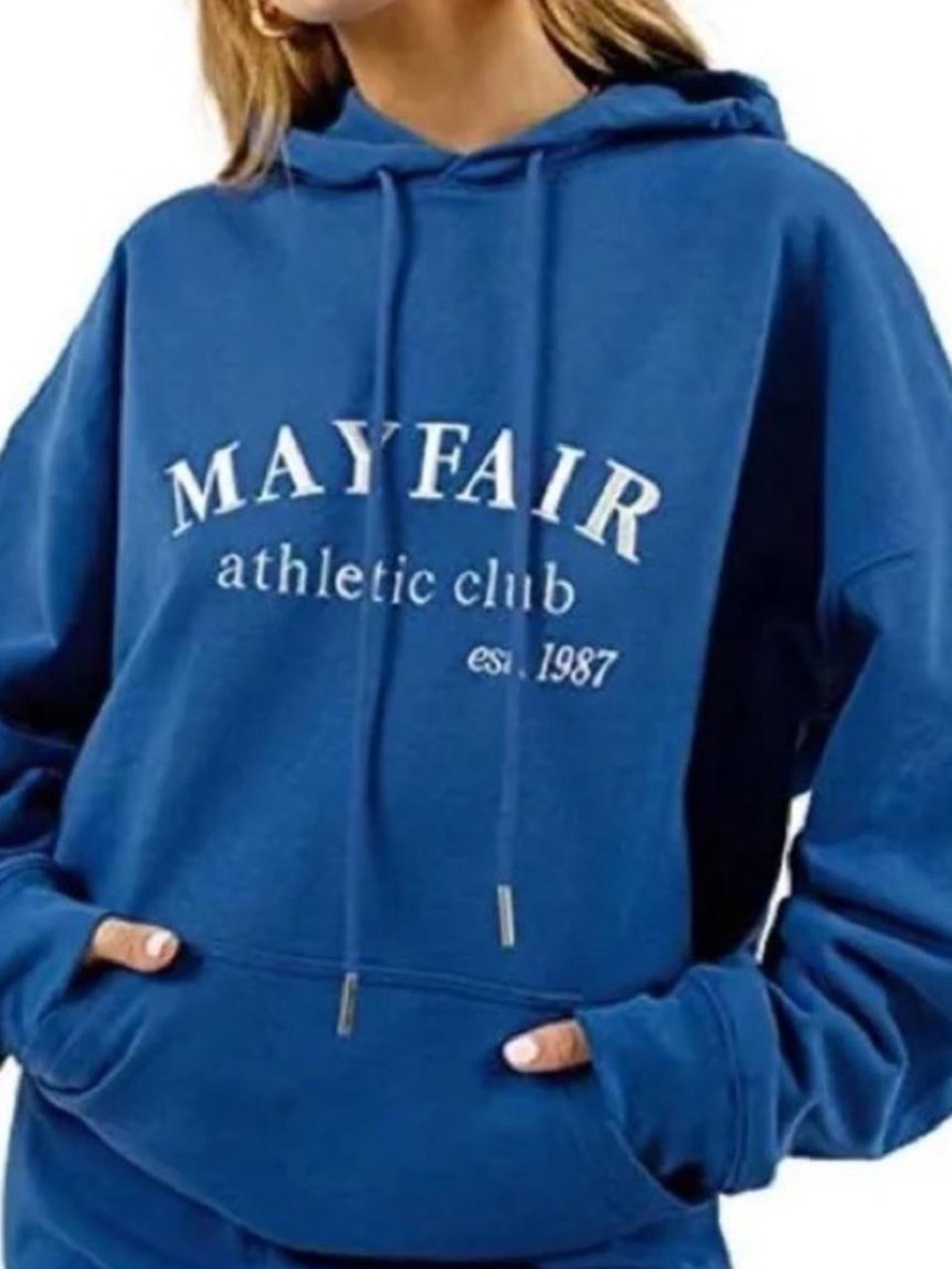 Mayfair Women's Blue Pullover Hoodie - Athletic Club
